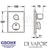 Grohe Eurodisc SE Self-Closing Shower Thermostat Dimensions
